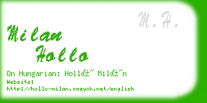 milan hollo business card