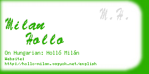 milan hollo business card